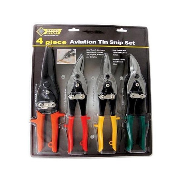 Steel Grip Steel Grip DR65476 Aviation Snips Set  4 Piece 2195667